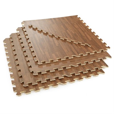 Non-toxic Wood Grain Color Interlocking EVA Foam Tiles Puzzle Mat